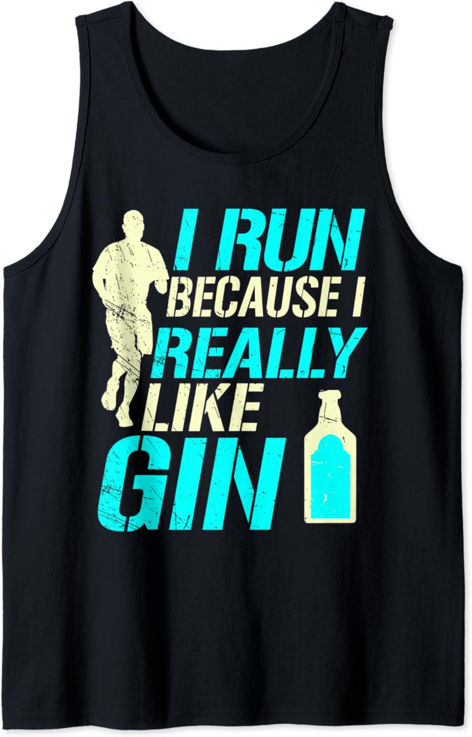 Run Gin Funny Running Half Marathon Ultra Runners Tank Top Amazon.co